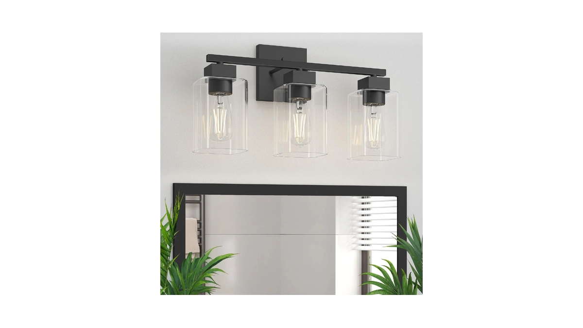 Espird Matte Black Bathroom Vanity Light, 3-light Vanity Lighting Fixtures