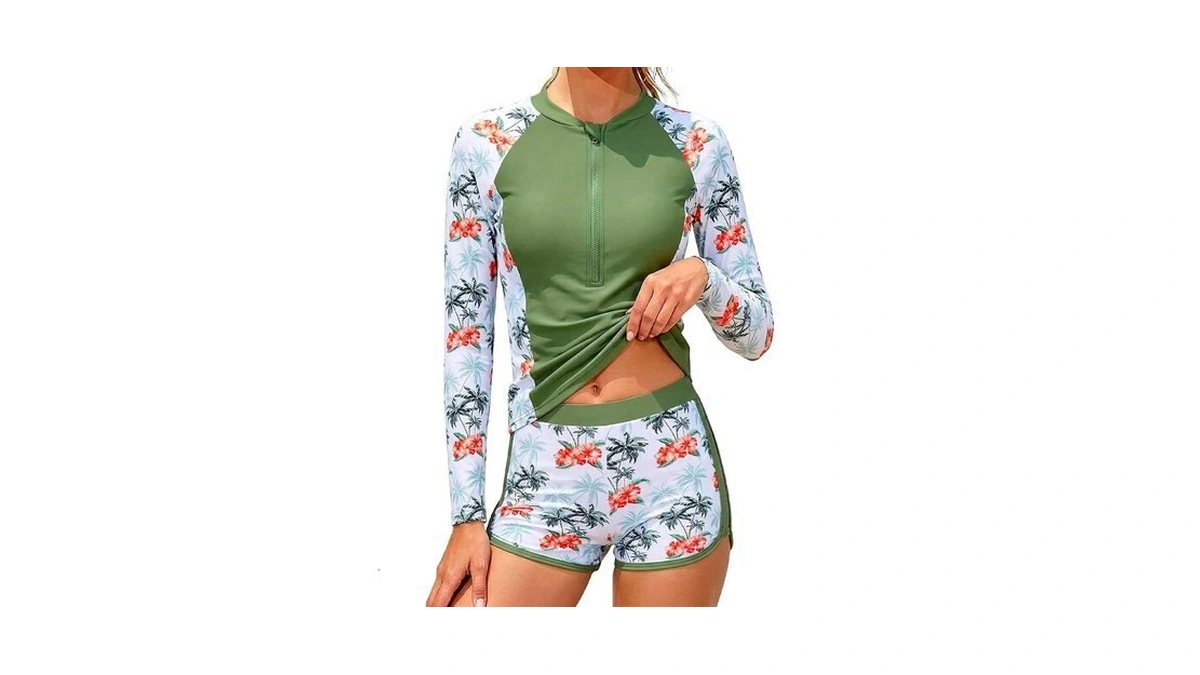 Dolxico Girls Rash Guard Swimsuits 2 Piece Long Sleeve Bathing