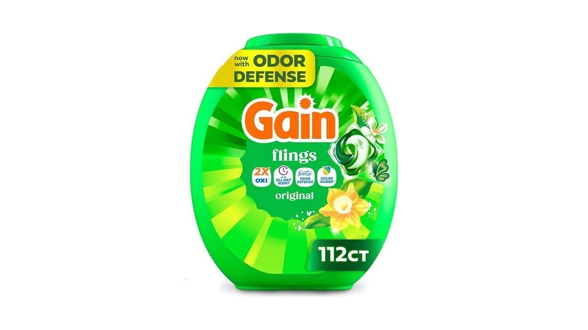 Gain Flings Liquid Washing Detergent Pods, Now With Odor Defense