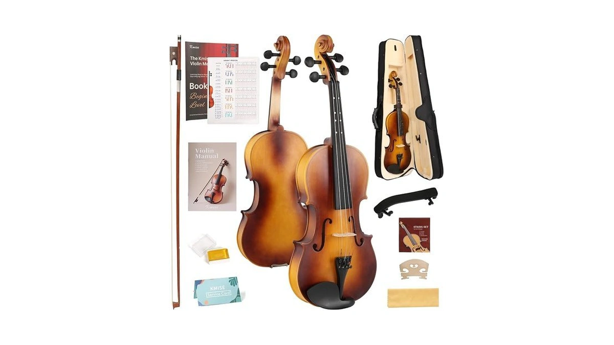 Kmise Violin 4/4 Full Set, Fingerboard Fret Markings Violins, Matte