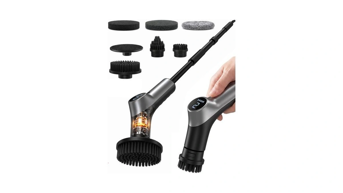 Electric Spin Scrubber For Bathroom,ipx7 Cordless Cleaning Brush With 6