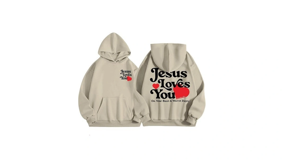 Pairxily Jesus Loves You Christian Hoodie For Women Faith Religious