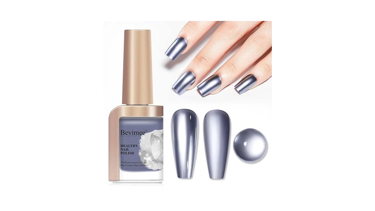 Bevimee Chrome Nail Polish Metallic Mirror Effect, Air Quick Dry