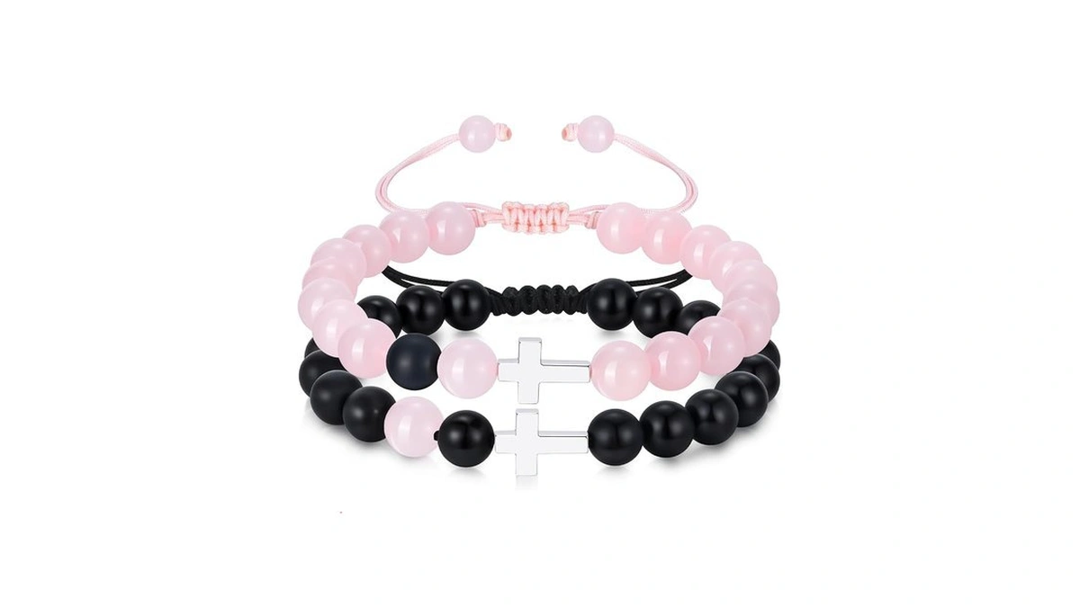 Couple Bracelet Cross Jewelry Gifts - S925 Sterling Silver 2pcs