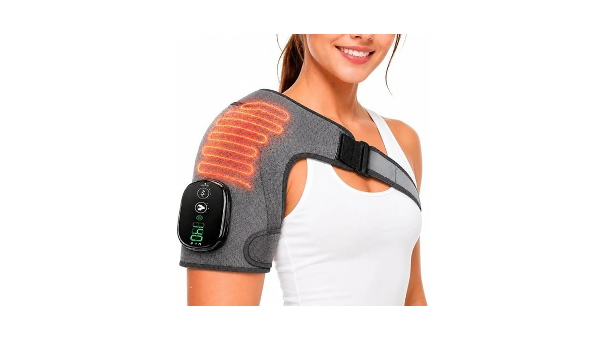 Cordless Shoulder Heating Pad With Massage, Shoulder Massager With Heat,