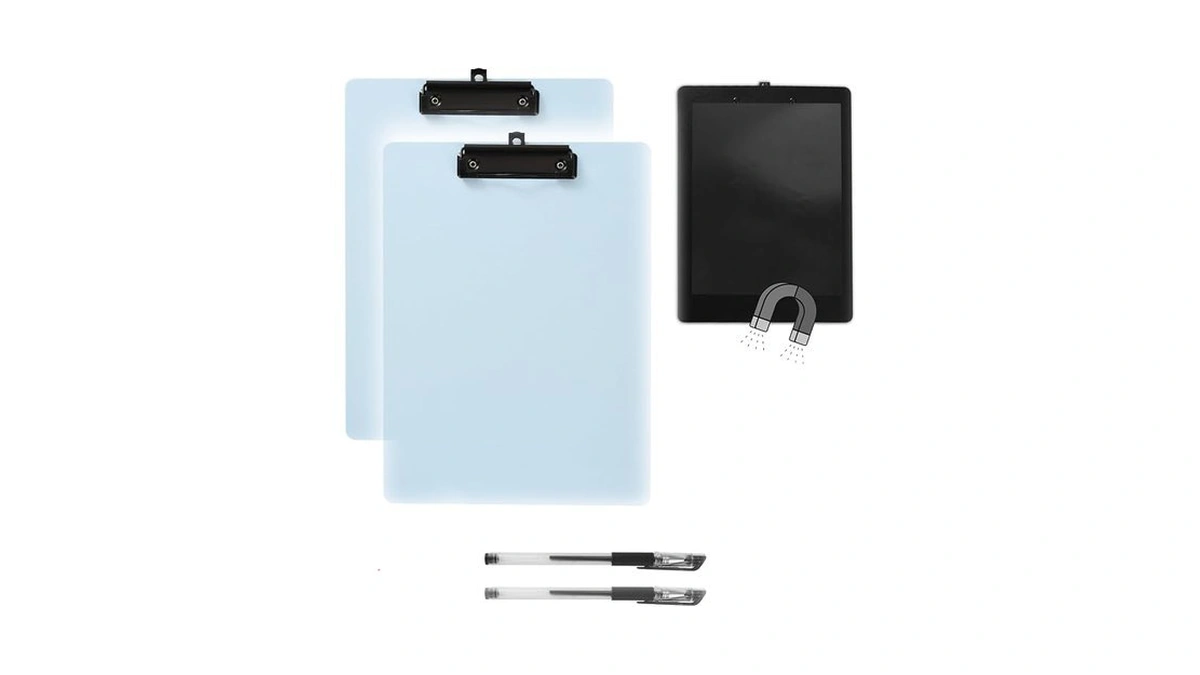 2 Pcs Magnetic Clipboard With Pen, 9x12.5 Inch A4 Letter