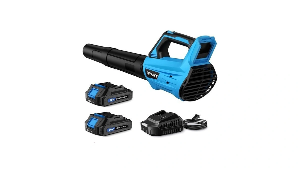 Leaf Blower Cordless, Electric Leaf Blower With 2 Batteries And