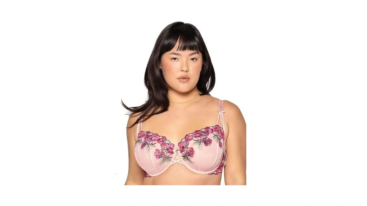 Curvy Couture Women's Plus Size Lush Embroidery Unlined Underwire Full