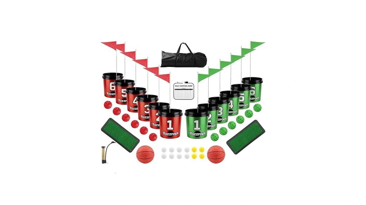 Yazzropt Giant 3-in-1 Outdoor Backyard Party Game Set – Bucket