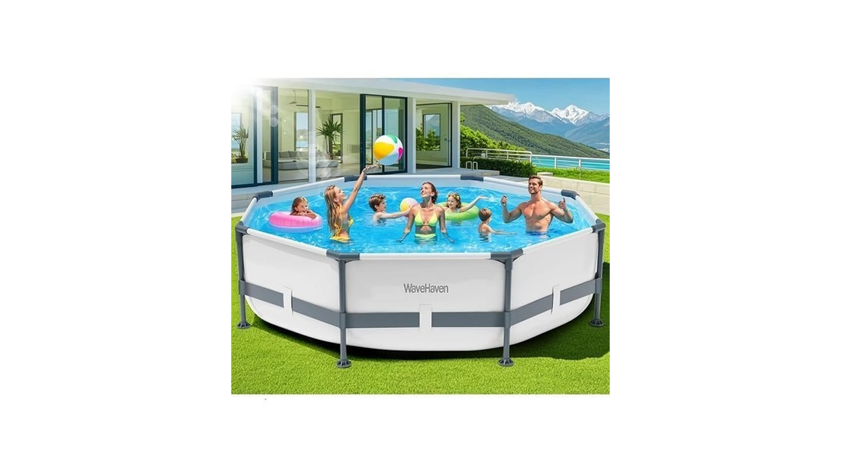Wavehaven Above Ground Pool,10ft X 30in Frame Deep Swimming Pool,round