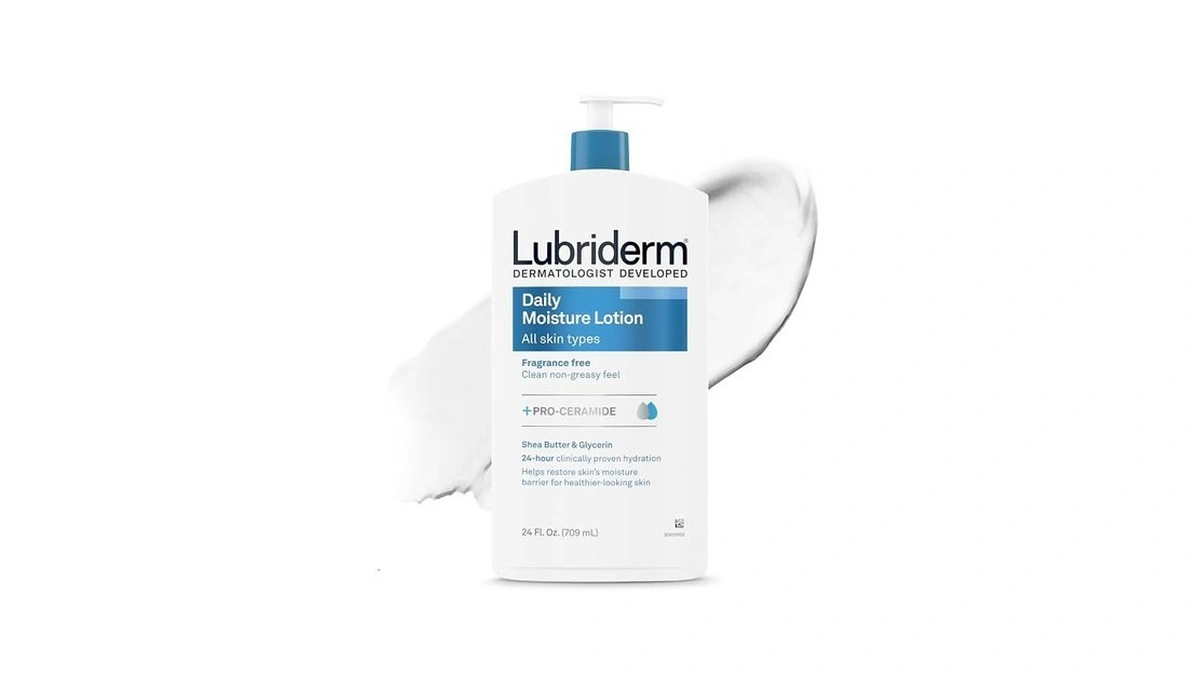 Lubriderm Fragrance Free Daily Moisture Body Lotion + Pro-ceramide, Unscented