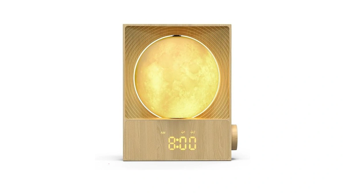 Epochleno Sunrise Alarm Clock, 360-degree Rotating Moonlight & 10 White