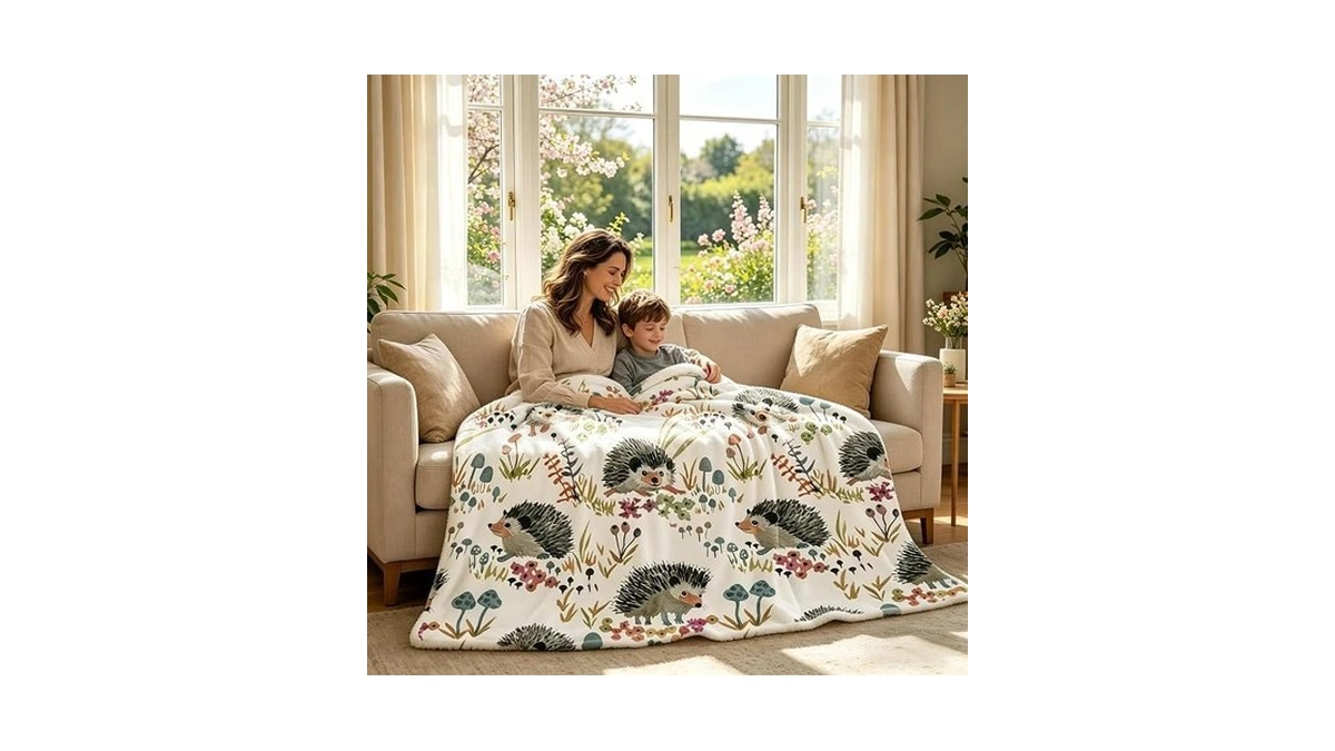 Sofevaim Hedgehog Blanket, Cute Hedgehog Gifts For Kids, Spring Summer
