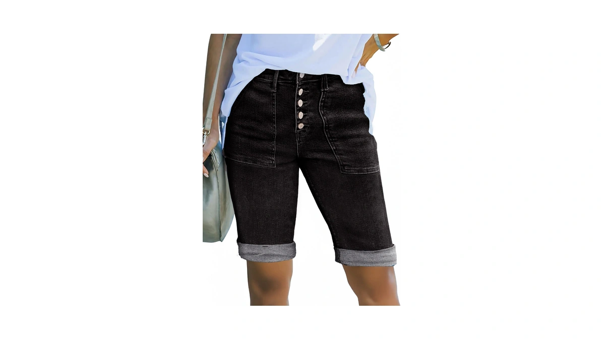 Sidefeel Womens Jean Shorts Casual Summer High Waisted Stretchy Trendy