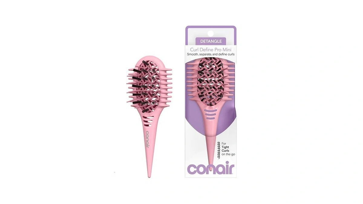 Conair Curl Define Pro Mini Detangler Brush For Tight Curls,