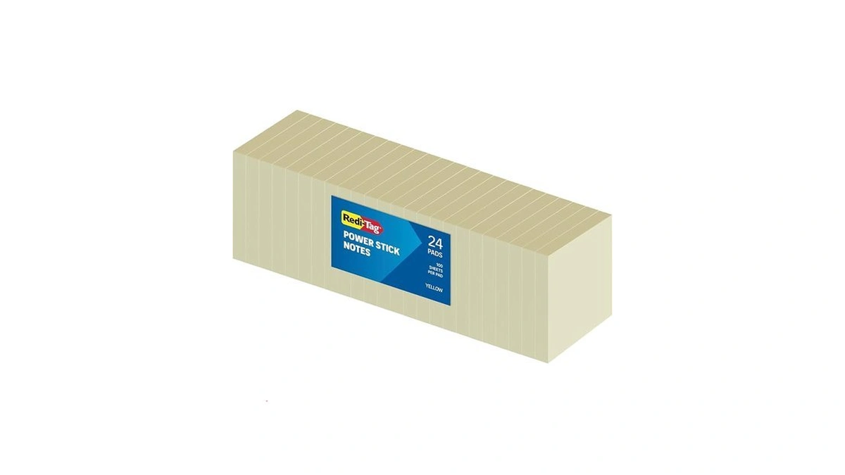 Redi-tag Sticky Notes, Power Stick Notes, 3" X 3" Recycleable