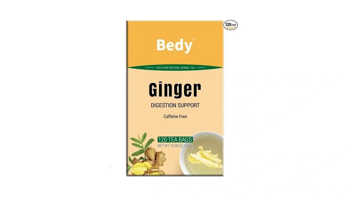 Bedy Ginger Tea Supports Healthy Digestion, Pure Natural Herbal Tea,