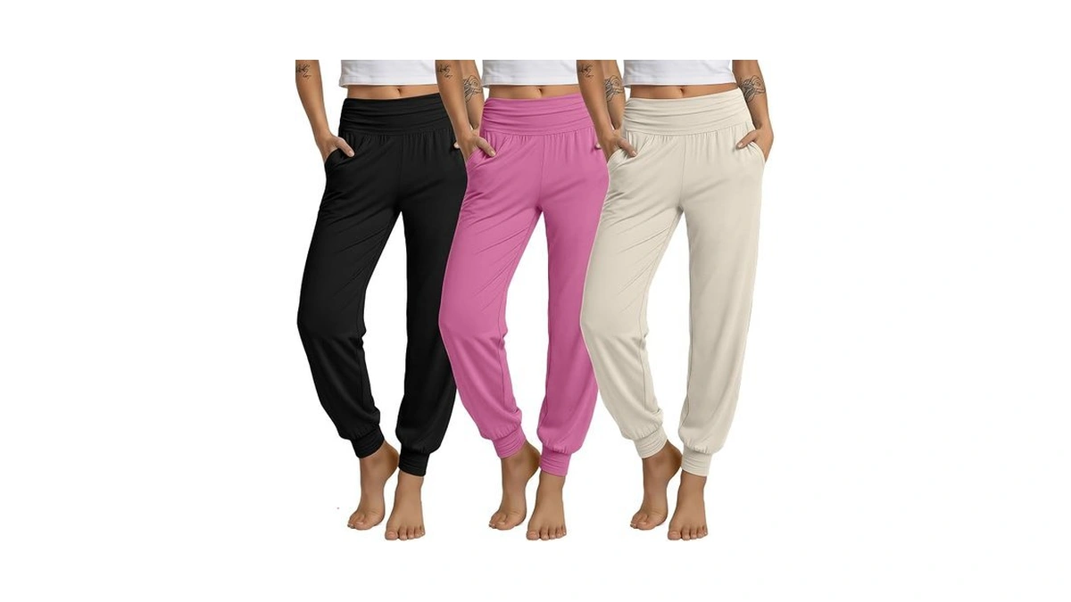 Ficerd 3 Pack Women's Lounge Pants Cozy Yoga Joggers With