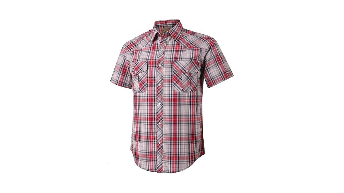 Coevals Club Men's Western Plaid Pearl Snap Buttons Two Pockets