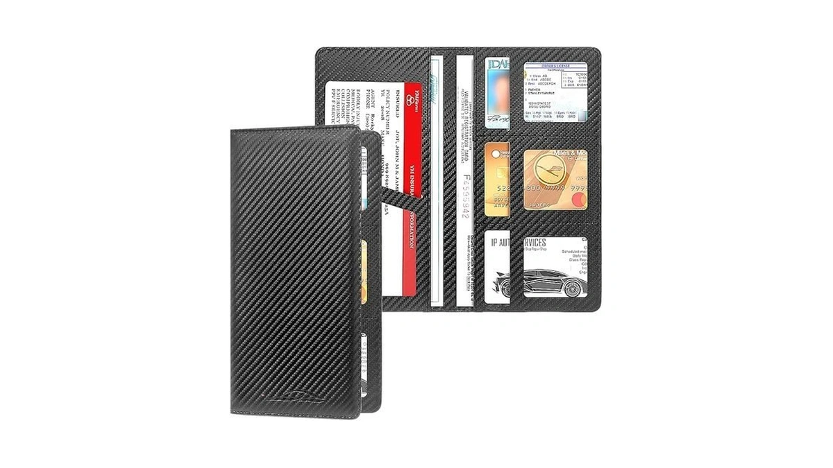 Bodskad Car Registration And Insurance Holder, Premium Leather Insurance And