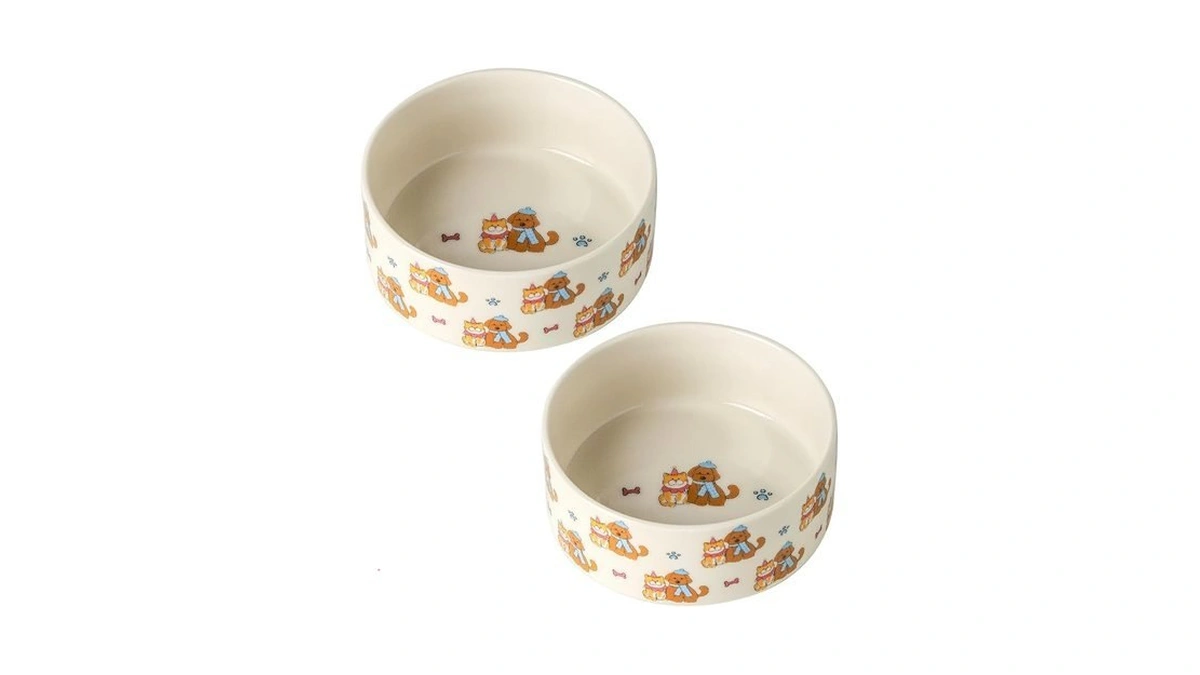 Ceramic Dog Bowls Set Of 2, Pet Cat Dog Food