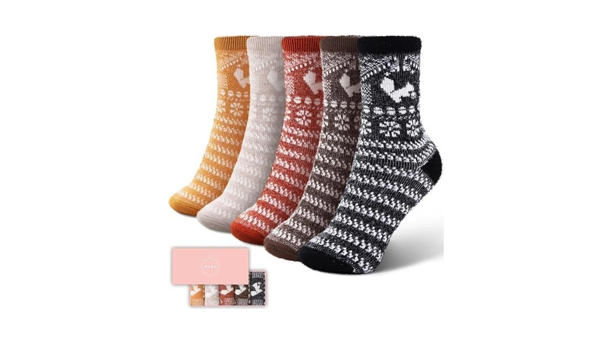 Iceivy 5 Pack Women Thick Soft Warm Fuzzy Socks Winter