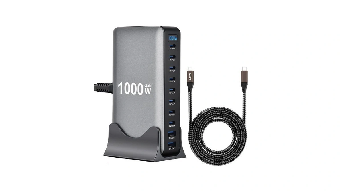 1000w 10-port Gan 4 Desktop Charging Station With 240w 6.6