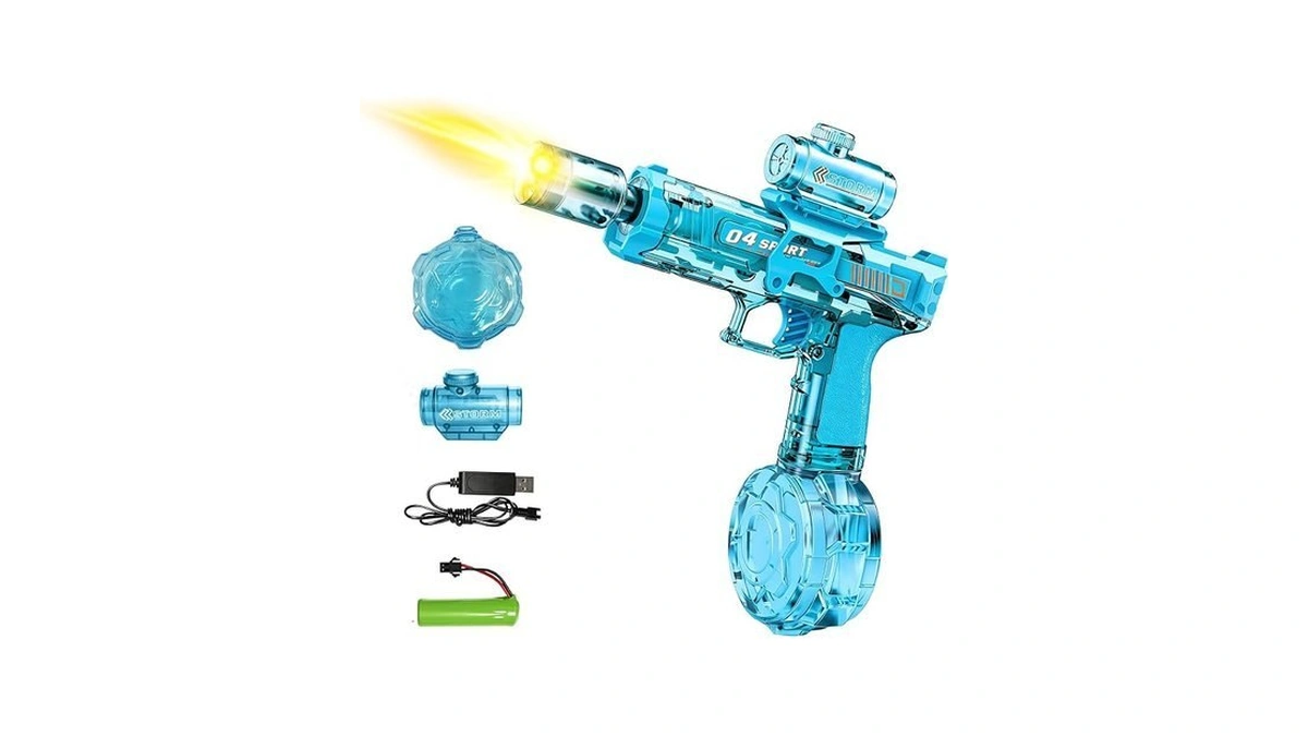Electric Water Gun, Automatic Squirt Gun With Led Lights &