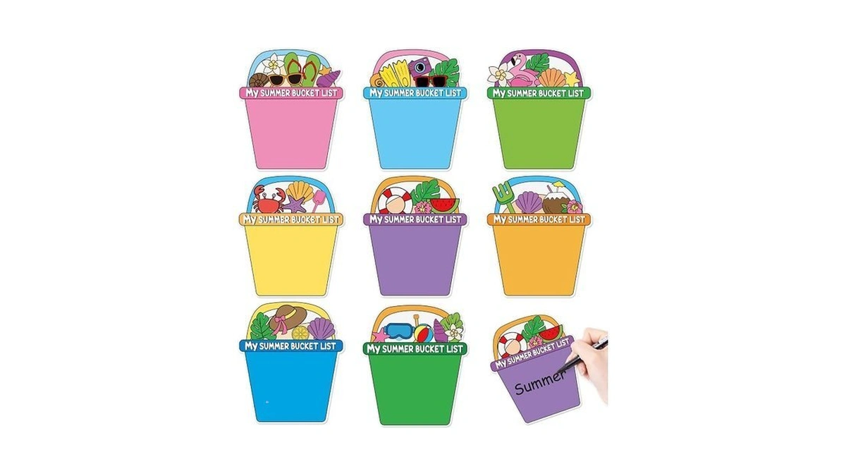 Summer Bucket Paper Cutouts - 32pcs My Summer Bucket List