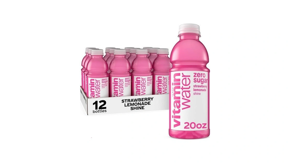 Vitaminwater Shine Strawberry Lemonade Zero Sugar, Flavored Water Beverage, 20