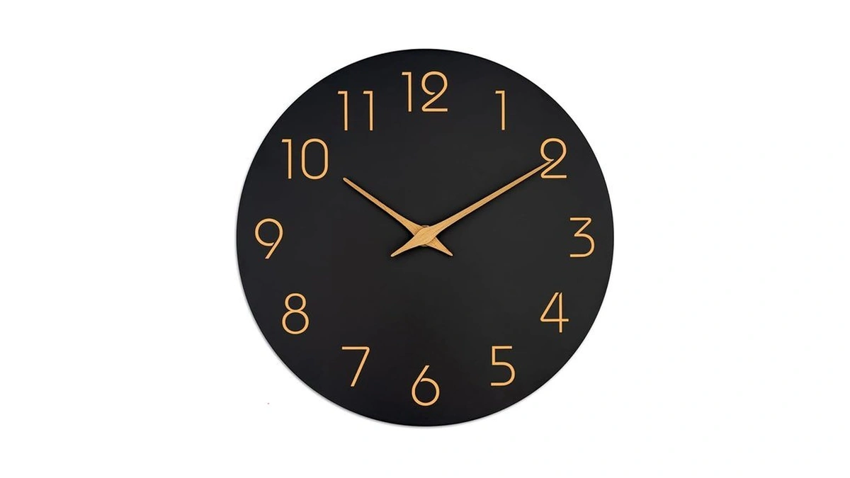 Mosewa Wall Clock 8 Inch Black Battery Operated Silent Non