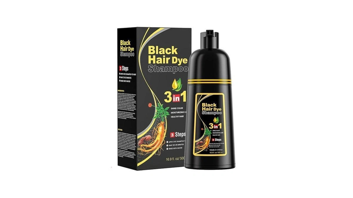 Juanchi Black Hair Dye Shampoo 3 In1, Black Shampoo Hair
