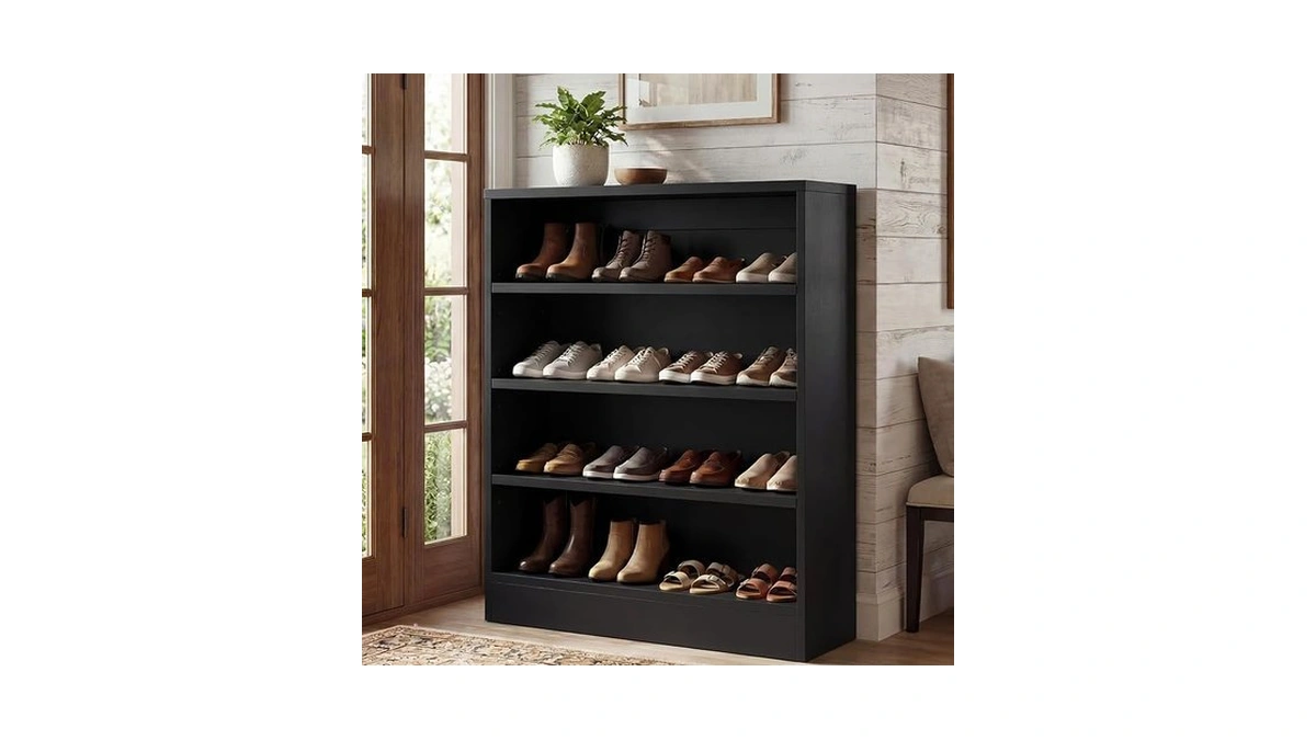 Homieasy Shoe Cabinet, 5-tier Modern Wood Shoe Storage Organizer With