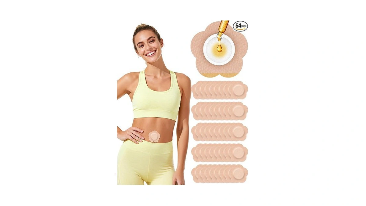 Hotryee 54pcs Castor Oil Patches For Belly Button, Castor Oil