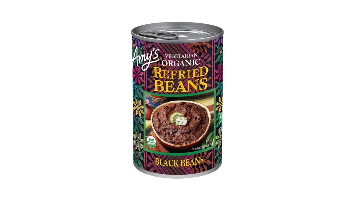 One 15.4 Oz Amy's Organic Refried Vegetarian Black Beans