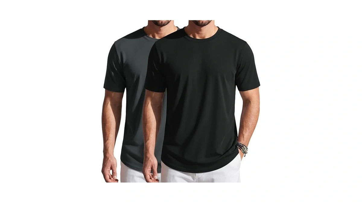 Cotrasen Mens T-shirts Short Sleeve Curved Hem Upf 80+ Lightweight