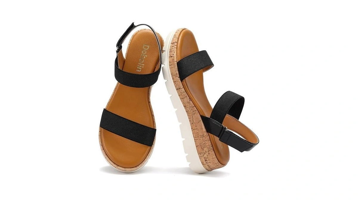 Dobolin Women’s Platform Wedge Sandals With Adjustable Hook & Loop