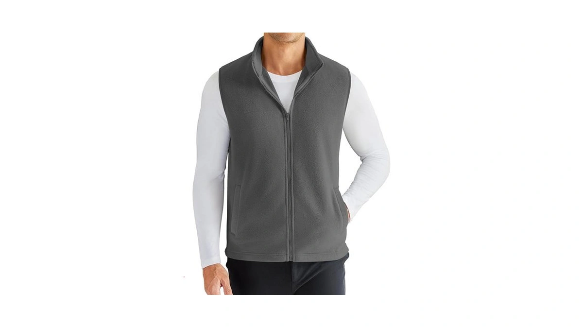 Coofandy Men's Full-zip Polar Fleece Vest Sleeveless Jacket Casual Outerwear