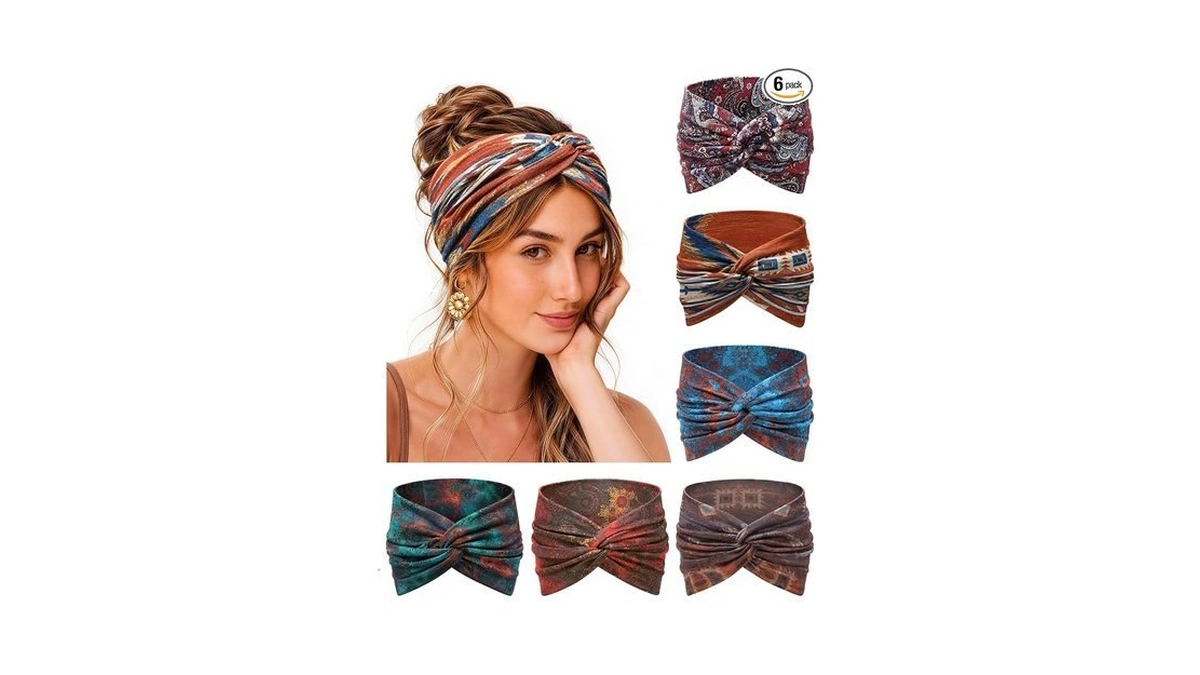 Reotecall Extra Wide Headbands For Women 6 Pack, 7.08 Inch