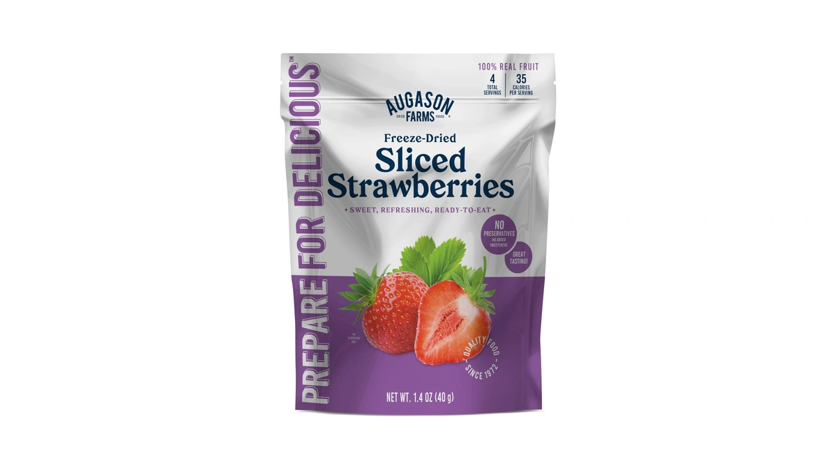 Augason Farms Freeze Dried Sliced Strawberries Pouch - Gluten Free
