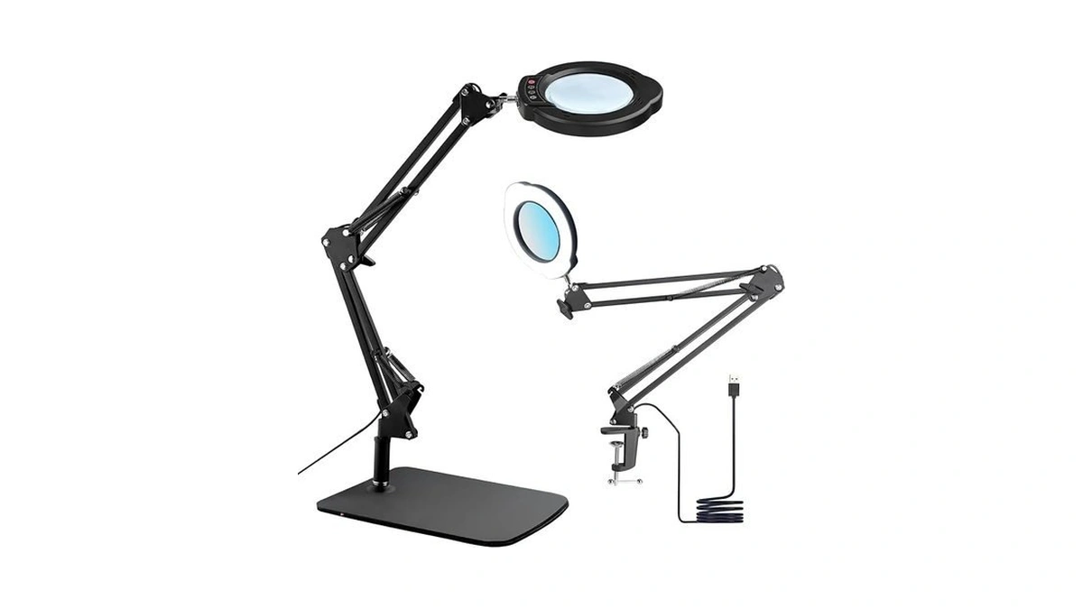 15x Magnifying Glass Desk Lamp, Led Desk Lamp With Base
