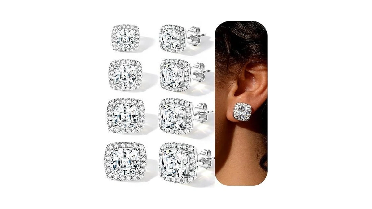 Silver Cubic Zirconia Stud Earrings