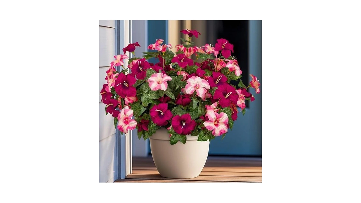 Brlita 19 Inch Artificial Fake Flowers For Outdoor,4 Pcs Rose