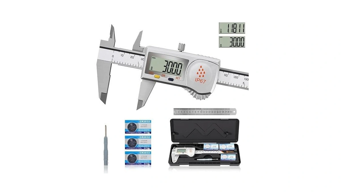 Hardell Digital Caliper, Ip67 Industry Calipers With Battery Display, Abs,