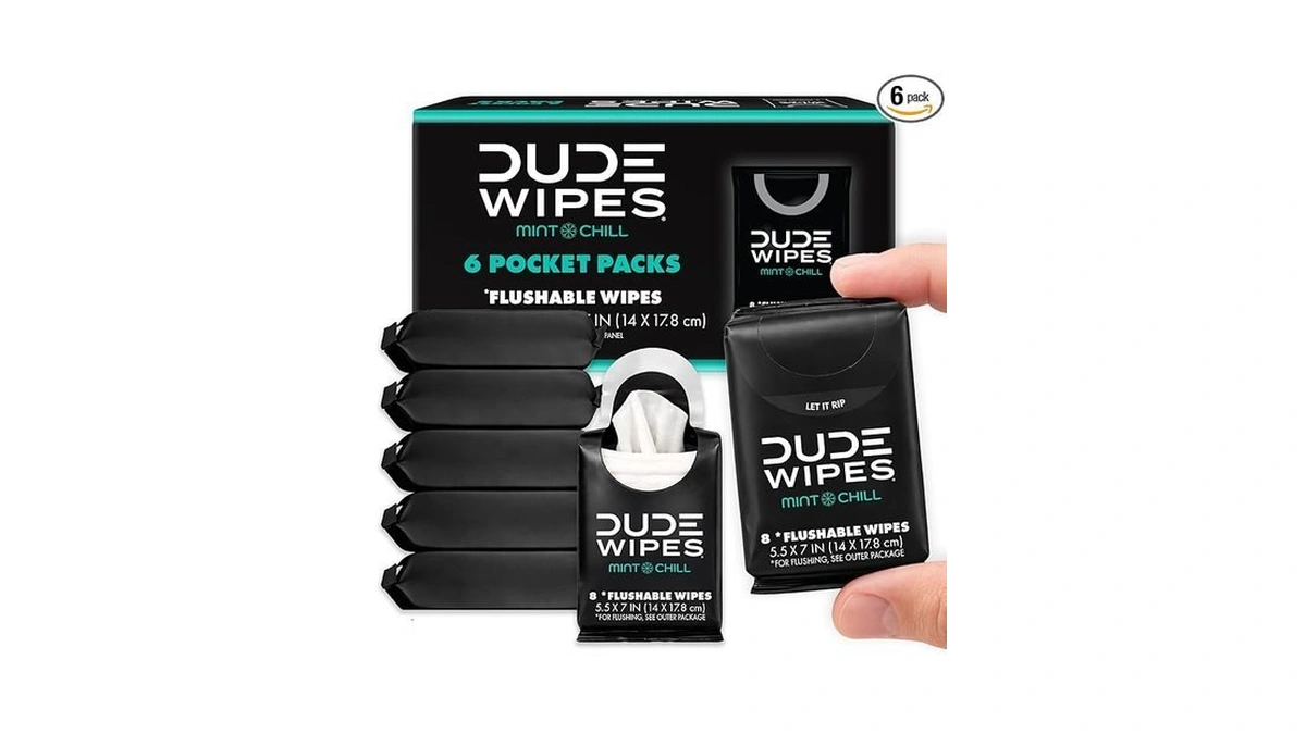 Dude Wipes Mint Chill Pocket Packs - Travel Wipes -