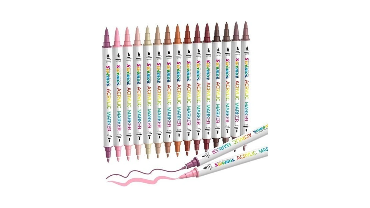 15 Skin Tone Markers Acrylic Paint Markers For Fabric Rocks