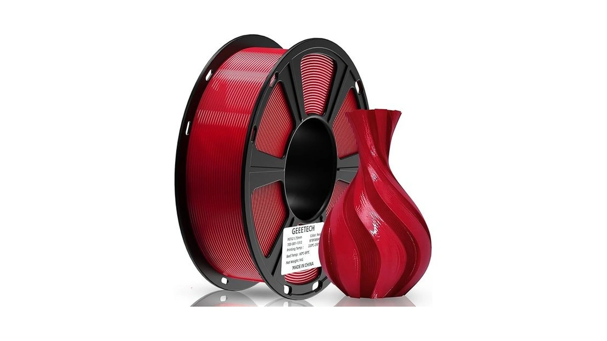 Geeetech Petg Filament 1.75mm Red, 1 Kg (2.2lbs) Spool 3d