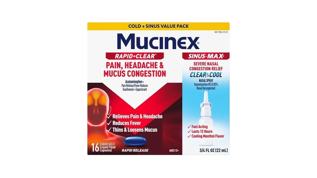 Mucinex Rapid+clear Pain, Headache, & Mucus Congestion (16 Liquid Gels)