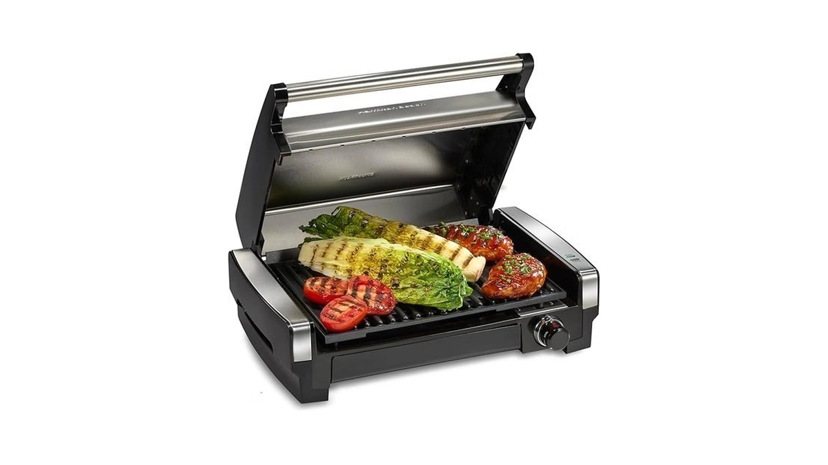 Hamilton Beach Electric Indoor Searing Grill With Adjustable Temperature Control