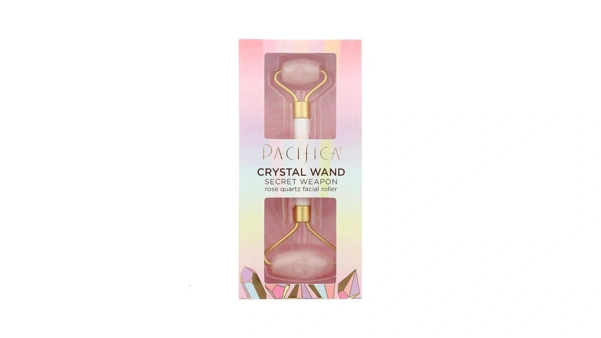 Pacifica Rose Quartz Facial Roller Massager – Crystal Gua Sha